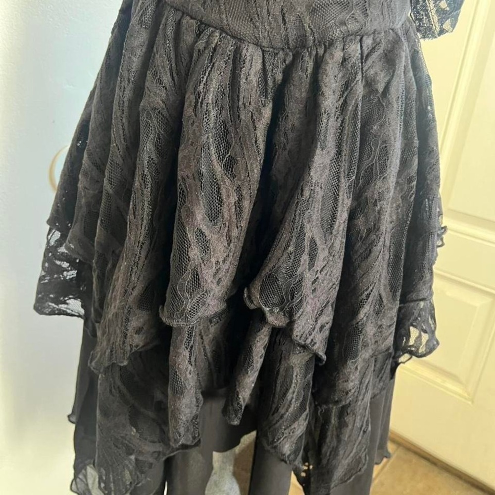 Killstar haunted. union black lace mini dress off shoulder romantic large - Picture 4 of 6